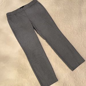 Cynthia Rowley Slim Trousers, Navy & White Pattern, sz10